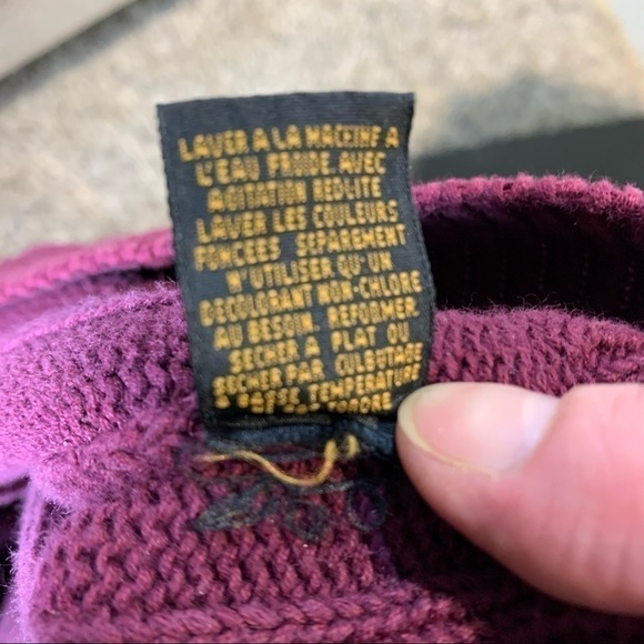 Vintage Eddie Bauer Knit Sweater Pullover Men XL Burgundy Long Sleeve Preppy - Picture 10 of 10